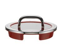 WMF Function - 4 coperchi per pentola, 16 cm, coperchio in vetro con 4 funzioni di versamento, vetro, silicone, acciaio INOX Cromargan lucido, rosso