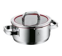 WMF Function 4 Pentola piccola 20 cm, coperchio in vetro, pentola a induzione 2,5 l, acciaio inox Cromargan lucido, 4 funzioni di versamento, scala interna, rosso