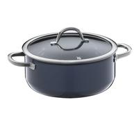 WMF Fusiontec Inspire - Pentola grande, 24 cm, coperchio in vetro, a induzione, 4,4 l, in ceramica high-tech, antigraffio, non rivestita, colore: Blu scuro, Made in Germany
