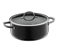 WMF Fusiontec Inspire - Pentola grande, 24 cm, coperchio in vetro, a induzione, 4,4 l, in ceramica high-tech, antigraffio, non rivestita, colore: nero, made in Germany