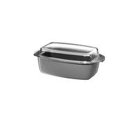 WMF Fusiontec Mineral Bräter con coperchio in vetro, rettangolare, 32 x 21 cm Platinum grigio