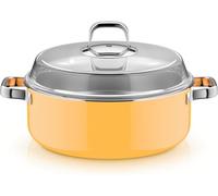 WMF Fusiontec Mineral Pro 0519125290 - Casseruola con coperchio, 28 cm, resistente ai graffi, adatta a tutti i piani cottura, Made in Germany, giallo mango
