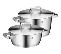 WMF Iconic - Set di pentole a induzione, 2 pezzi, con coperchio in metallo, in acciaio inox Cromargan lucidato, set di pentole a induzione non rivestite