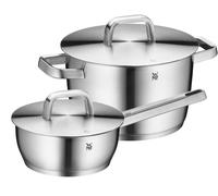 WMF Iconic - Set di pentole a induzione, 2 pezzi, con coperchio in metallo, in acciaio inox Cromargan lucidato, set di pentole a induzione non rivestite