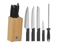 WMF Kineo Ceppo Coltelli da cucina, Tecnologia Performance Cut, Acciaio inox e plastica, 6 pezzi, Made in Germany