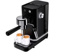 WMF Lumero - Macchina per caffè espresso, 1350 Watt, 3 inserti, per 1-2 tazze di caffè espresso, anche per cialde, 15 bar, superficie di appoggio, ugello per schiumalatte, nero