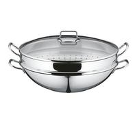 WMF - Macao Wok Con Cestello Per Cottura A Vapore, 36 Cm, 4 Pezzi