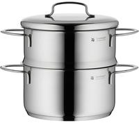 WMF Mini piroscafo con coperchio in metallo, piccolo, 16 cm, 1,5 l, Cromargan acciaio inox lucido, induzione, impilabile, ideale per piccole porzioni o famiglie singole