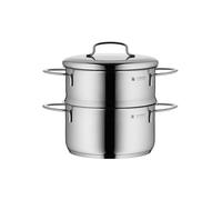 WMF Mini piroscafo con coperchio in metallo, piccolo, 16 cm, 1,5 l, Cromargan acciaio inox lucido, induzione, impilabile, ideale per piccole porzioni o famiglie singole