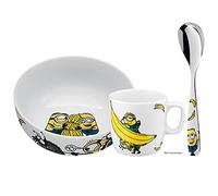 WMF Minions - Set di stoviglie per bambini in porcellana con cucchiaio, 3 pezzi, a partire dai 3 anni, tazza per bambini, cucchiaio per bambini, set per la colazione, lavabile in lavastoviglie, colore