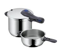 WMF Perfect Plus Set Pentole a Pressione 3 L e 6,5 L in Acciaio Inox 18/10 Cromargan ø 22 cm, 3 pezzi, Pentola Induzione e Gas, Fondo Transtherm Triplo Strato, Incluse cestello