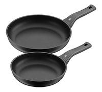 WMF Set di 2 padelle con Rivestimento Antiaderente permadur, Manico in plastica con parafiamma Alluminio, Adatto per induzione, Lavaggio a Mano, Alluminio, Black, 48 x 29.5 x 13.3 cm