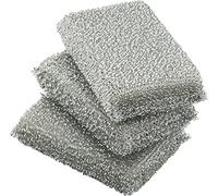 WMF Set di 3 cuscini lucidi, colore argento, spugna di lurex ideale per padelle, pentole, piani cottura in vetroceramica