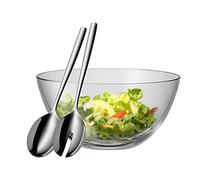 WMF Set di 3 insalatiere Taverno, posate da insalata in vetro, acciaio inossidabile Cromargan lucido, lavabile in lavastoviglie, diametro 25 cm