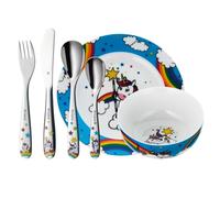WMF Set di stoviglie per bambini con unicorno, 6 pezzi, con incisione, stoviglie personalizzate per bambini con nome, regalo per battesimo, nascita o compleanno