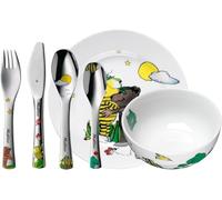 WMF Set di stoviglie per bambini Janosch 6 pezzi con incisione - con nome - piatto in porcellana, ciotola per cereali, tazza e posate per bambini - regali di Natale per bambini