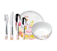 WMF Set di stoviglie per bambini Principessa Anneli - 6 pezzi con nome - Personalizzabile con incisione - Piatto, Bocca, Ciotola & Posate - Porcellana - Regalo per ragazze