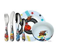 WMF Set posate bimbini Cars in Acciaio Inox 18/10 Cromargan, set 6 pezzi con Tazza, Piatto, Coltello, Forchetta, Cucchiaio e Cucchiaino