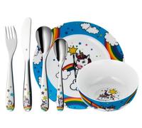 WMF Set posate bimbini Unicorno in Acciaio Inox 18/10 Cromargan, set 6 pezzi con Tazza, Piatto, Coltello, Forchetta, Cucchiaio e Cucchiaino