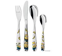 WMF Set posate bimbo Minions, 4 pezzi, posate colorate, acciaio inox 18/10