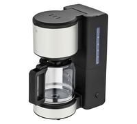 WMF Stelio Aroma, macchina da caffè con caraffa in vetro, 10 tazze, macchina da caffè in acciaio inox, tappo antigoccia, piastra riscaldante, spegnimento automatico, 1000 W, bianco opaco
