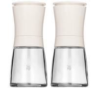 WMF Trend - Set macinino Sale e Pepe, 2 Pezzi, Contenitore in Vetro, macinino in Ceramica, macinino Sale e Pepe, Colore: Bianco