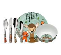 WMF Waldfreunde - Set di stoviglie per bambini, 6 pezzi, con incisione, stoviglie personalizzate per bambini, con nome, regalo per battesimo, nascita o compleanno