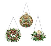 WMFASBAG 3 pezzi acrilici inverno dipinto diamantato dipinto pendente appeso a pendente 5d diamante pittura a ciondolo per decorazioni per finestre da giardino (CN176)