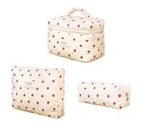 WMFASBAG 3pcs sacchetto cosmetico trapuntato carino capacità adorabile imbottitura for cuscinetto for pelle for cuscine