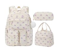WMFASBAG 3pcs Strawberry Cute Girl Zackpacks con borse da pranzo Custodia a matita for adolescenti (Style4)