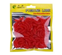 WMFASBAG 50 Pezzi 20mm Esche Artificiali for Vermi di Pane Odore di Vermi Esche da Pesca Simulazione Vermi di Pane Esca for di Mare Dolce (Rosso Intenso)