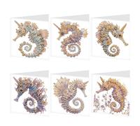 WMFASBAG 6 pezzi Biglietti d'auguri Bilanci Art Crafts (Seahorse) (HKA106)