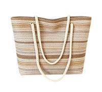 WMFASBAG Borsa a spalla in PU per donna, design a maglia, eleganti borse da spiaggia con strisce arcobaleno e tessitura, handbag artigianale per il quotidiano, lavoro in ufficio, attività all'aperto