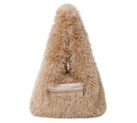 WMFASBAG Borsa a tracolla pelosa e soffice con canta con cerniera Fuzzy Borsa Hobo Bag for donne Autunno Inverno (Khaki)