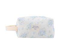 WMFASBAG Borsa for cosmetici portatile da donna Borsa for trucchi da viaggio trapuntata a quadretti floreali di capacità Custodia for cosmetici leggera Custodia da toilette leggera con cern