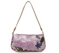 WMFASBAG Borsa for le ascelle floreali ricamata da donna Borsa for paillettes a fiore (viola)