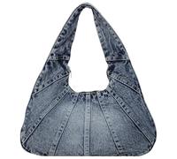 WMFASBAG Donne Borsa Hobo in jeans con canta con cerniera Sulanza di tendenza ascellata con borsa da tasca for lo shopping da viaggio (Denim Blue)