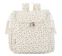 WMFASBAG Floral Nappy Changing Bag Backpack Quilted Diaper Rucksack Storing Bag Polyester Padded Nursing Bags Portable Bottle & Diaper Storage Backpack for Women Travel Hospital Outdoor