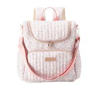 WMFASBAG Floral Nappy Changing Bag Backpack Quilted Diaper Rucksack Storing Bag Polyester Padded Nursing Bags Portable Bottle & Diaper Storage Backpack for Women Travel Hospital Outdoor