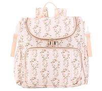 WMFASBAG Floral Nappy Changing Bag Backpack Quilted Diaper Rucksack Storing Bag Polyester Padded Nursing Bags Portable Bottle & Diaper Storage Backpack for Women Travel Hospital Outdoor