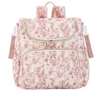 WMFASBAG Floral Nappy Changing Bag Backpack Quilted Diaper Rucksack Storing Bag Polyester Padded Nursing Bags Portable Bottle & Diaper Storage Backpack for Women Travel Hospital Outdoor