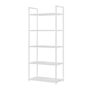 WMFASBAG Scaffali di scaffalatura a 5 scaffali di deposito regolabile scaffale pesante scaffale permanente 66 libbre for garage for lavanderia da bagno for la dispensa da cucina (bianco)