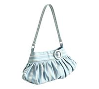 WMFASBAG Women Pleated Top Handle Bag with Wooden Buttons Crescent Bags Large Capacity Cloud-Shaped Tote Purses for Dating, Party, Shopping, Traveling