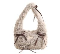 WMFASBAG Women Plush Borse Borse borsetta con borsetta con cerniera con cerniera con sacca da lavoro da lavoro con tasca da tasca interna (grigio)