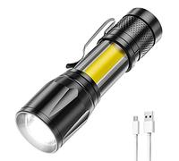 WMFASBAG Zoom telescopico Zoom Light da Campeggio Portatile USB USB Lanterna da Campeggio Ricaricabile XPE+COB Potente Torcia Impermeabile for un'emergenza escursionistica