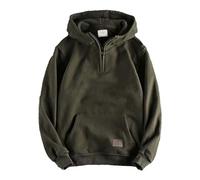 Wmmner 1/4 Zip Hooded Sweatshirt Mens Plain Pullover Trendy Vintage Hooded Tops Men's Fashion Fall Shirt Long Sleeve/Verde/M