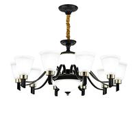 Wmmner 3-6-8-10-12-Teste Lampadario con Paralume in Vetro Bianco E27 Lampada in Metallo Di Ferro Lampada da Soggiorno Europeats Luci Faro Rustiche Luci da Ristorante Illuminate Luce Moderna da Incasso