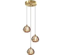 Wmmner 3 Luci Illuminazione a Sospensione in Cristallo per L'Isola Della Cucina Illuminazione a Sospensione in Cristallo Moderno Lampadario Regolabile per Bedream Illuminazione Del Soggiorno Del Bagno
