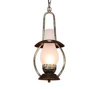 Wmmner American Country Retro Ferro Battuto Testa Singola Lampadario Semplice Catena Di Ferro Nostalgica Lampada a Cherosene Lampada a Sospensione a Soffitto Decorazione Ristorante Bar Corridoio Padig