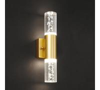 Wmmner Applique a Bolle Di Cristallo con Led Dorati Illuminazione Decorativa da Parete Lampada Moderna da Interno, Lampadario/1 Light
